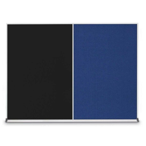 United Visual Products Triple Door Radius Corkboard, 96"X48", B UV8006-BRONZE-MEDGRY - main